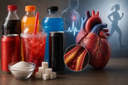 Sugar-sweetened beverages including soda and fruit drinks linked to heart failure and cardiovascular disease